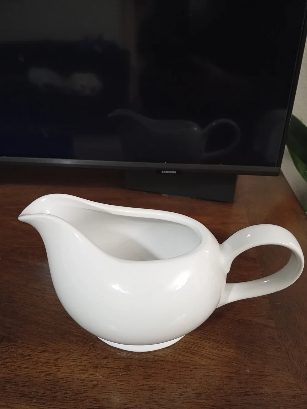 Sur La Table White Glossy Ceramic Creamer
